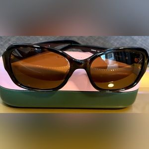 Kate Spade sunglasses with dark brown lens.